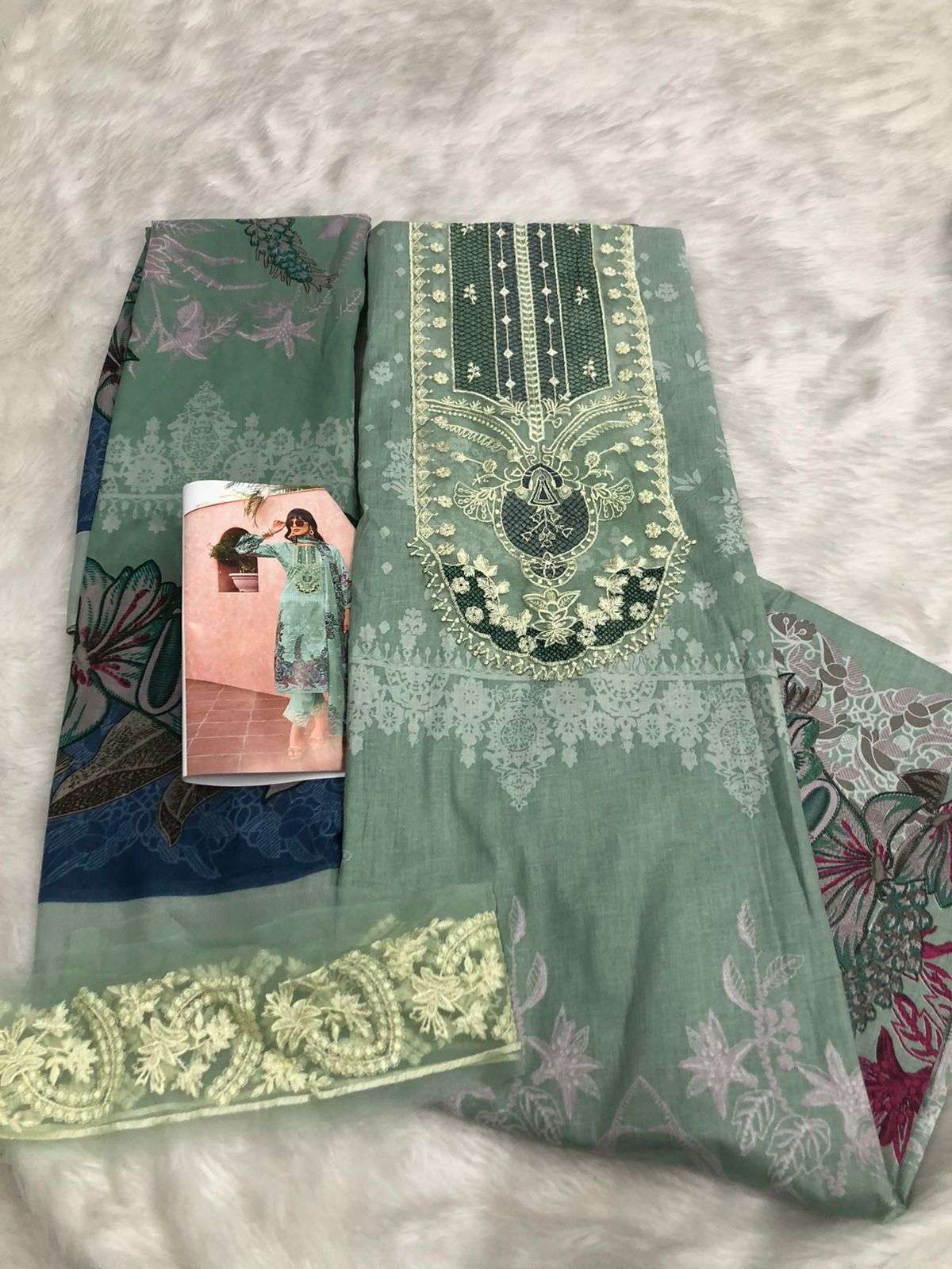 Premium Cotton Embroidered Collection Code 30091 by Falah Designer Suits